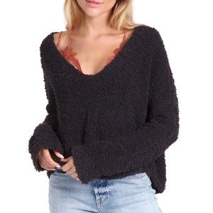 Free People Popcorn Pullover Black